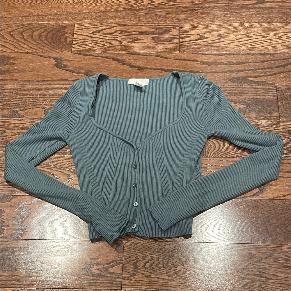 H&M Women's Ribbed Button Down Shirt